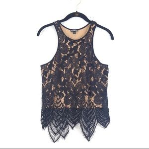 Express Nude and Black Lace Tank Top